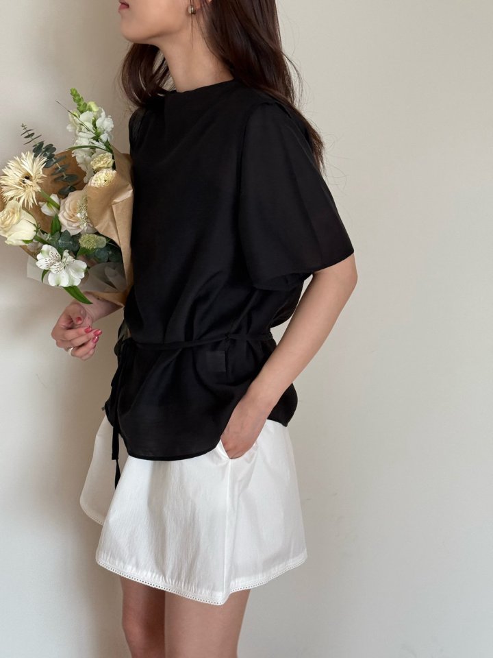 Amygrace - Korean Women Fashion - #womensfashion - Half High Neck Blouse - 4