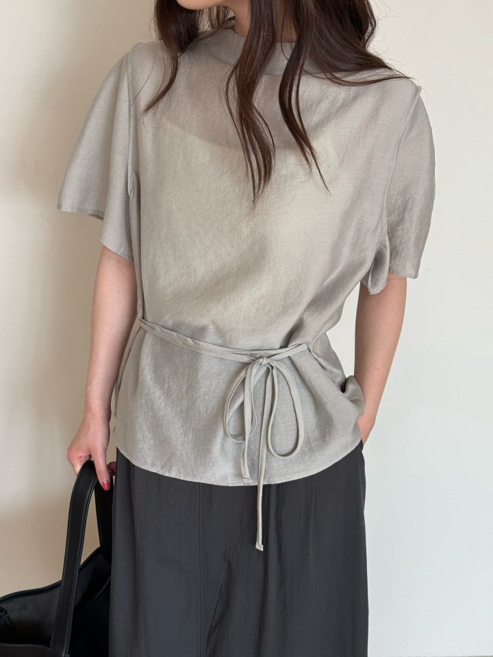 Amygrace - Korean Women Fashion - #momslook - Half High Neck Blouse - 8