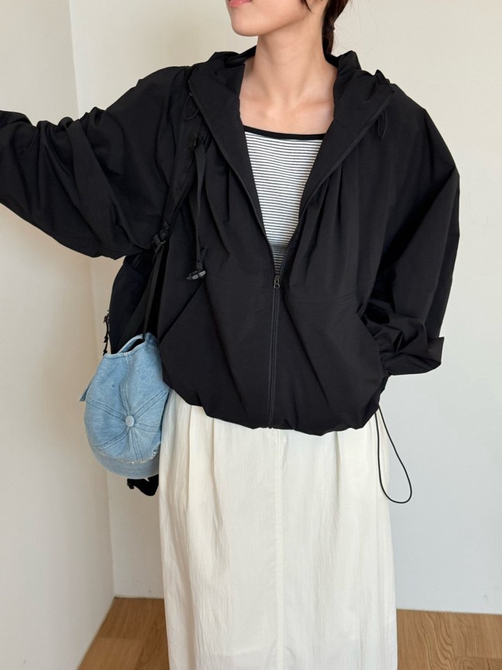 Amygrace - Korean Women Fashion - #momslook - Shirring Hood Blouson - 11