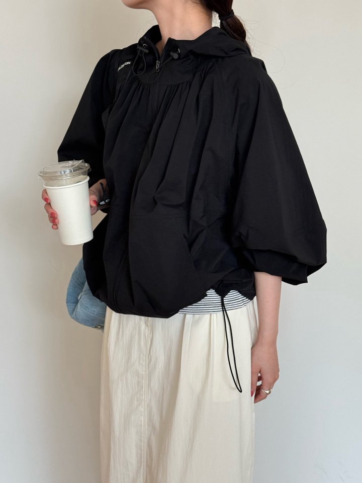 Amygrace - Korean Women Fashion - #momslook - Shirring Hood Blouson - 9