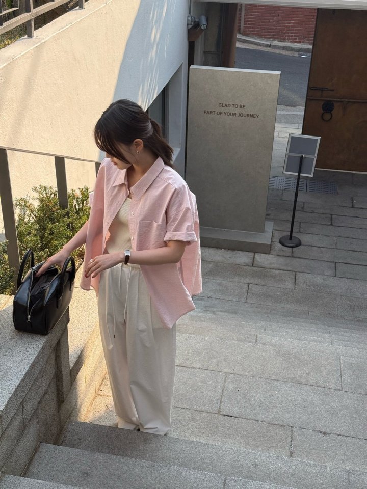 Amygrace - Korean Women Fashion - #momslook - Noel Short Sleeved Shirt - 6