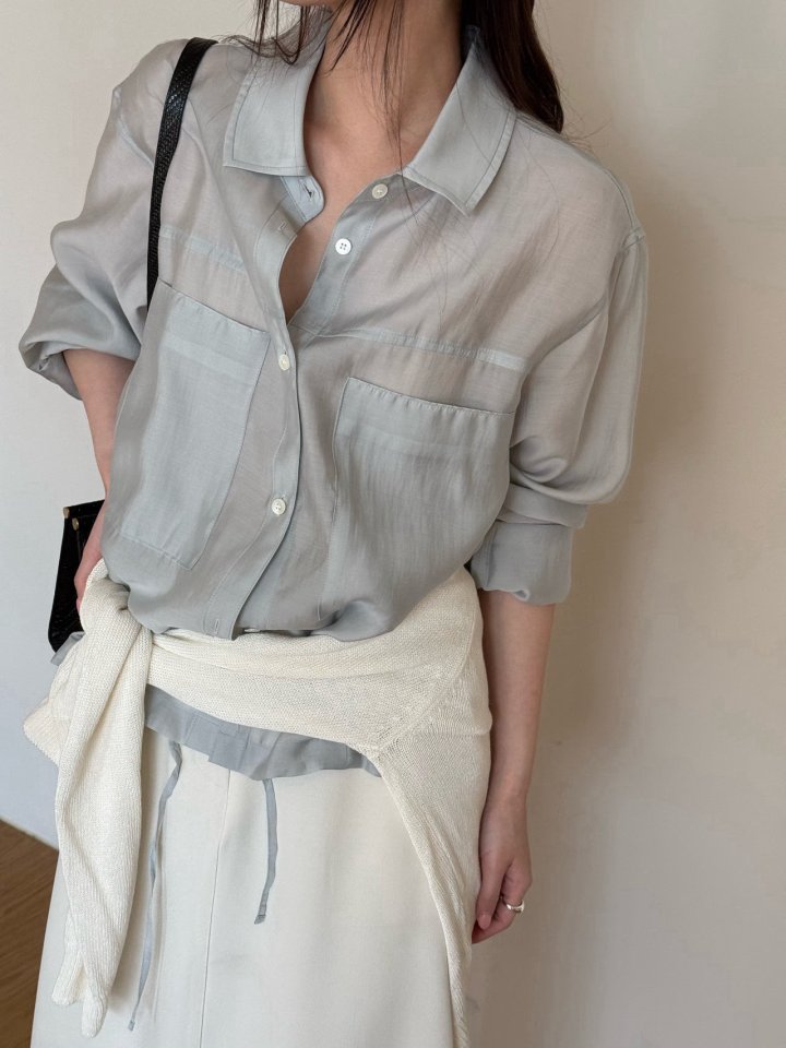 Amygrace - Korean Women Fashion - #momslook - Ribbon String Blouse - 2