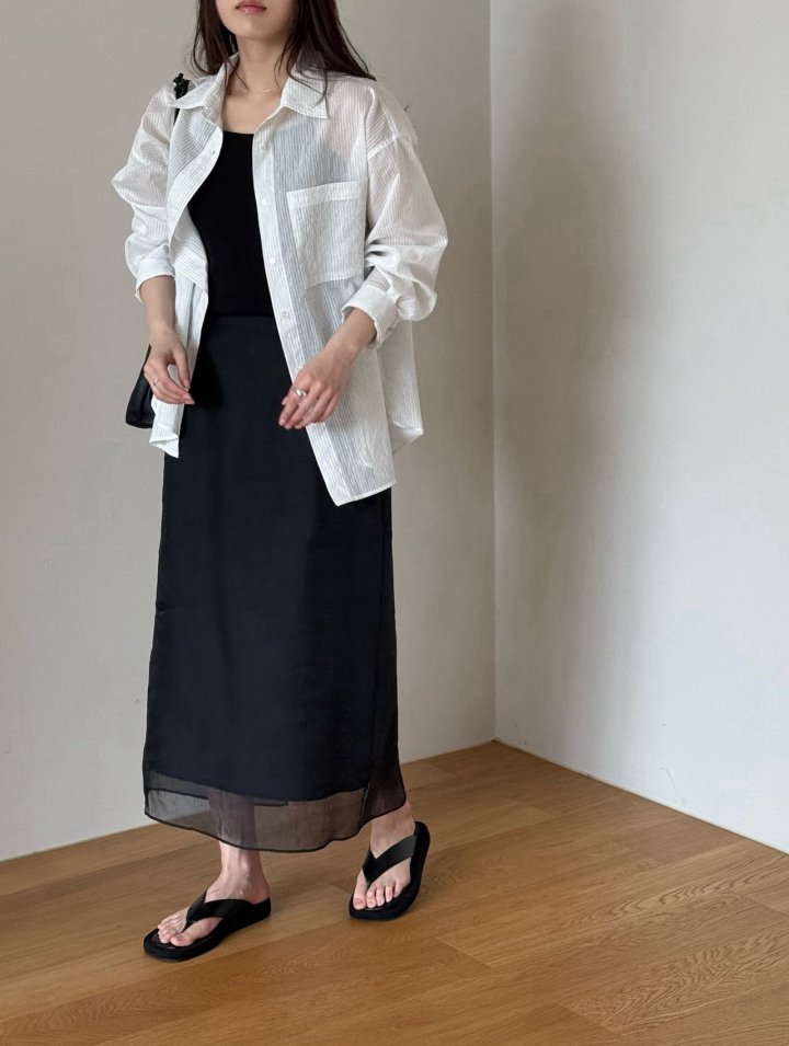 Amygrace - Korean Women Fashion - #momslook - See Through Tone Skirt - 5