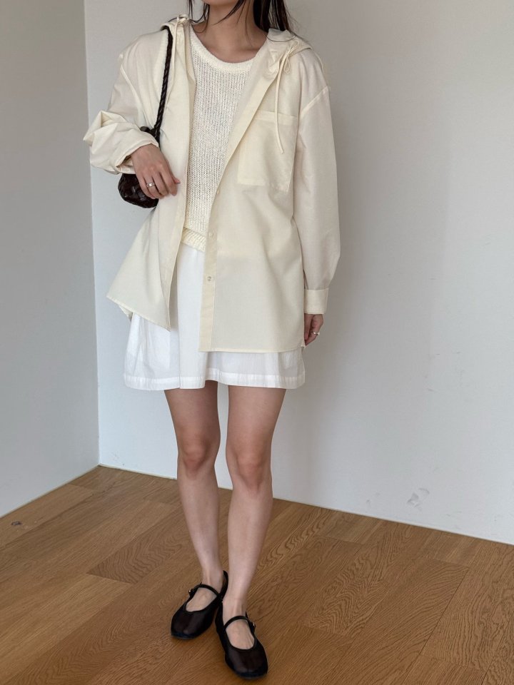 Amygrace - Korean Women Fashion - #womensfashion - Tint Hood Shirt - 4