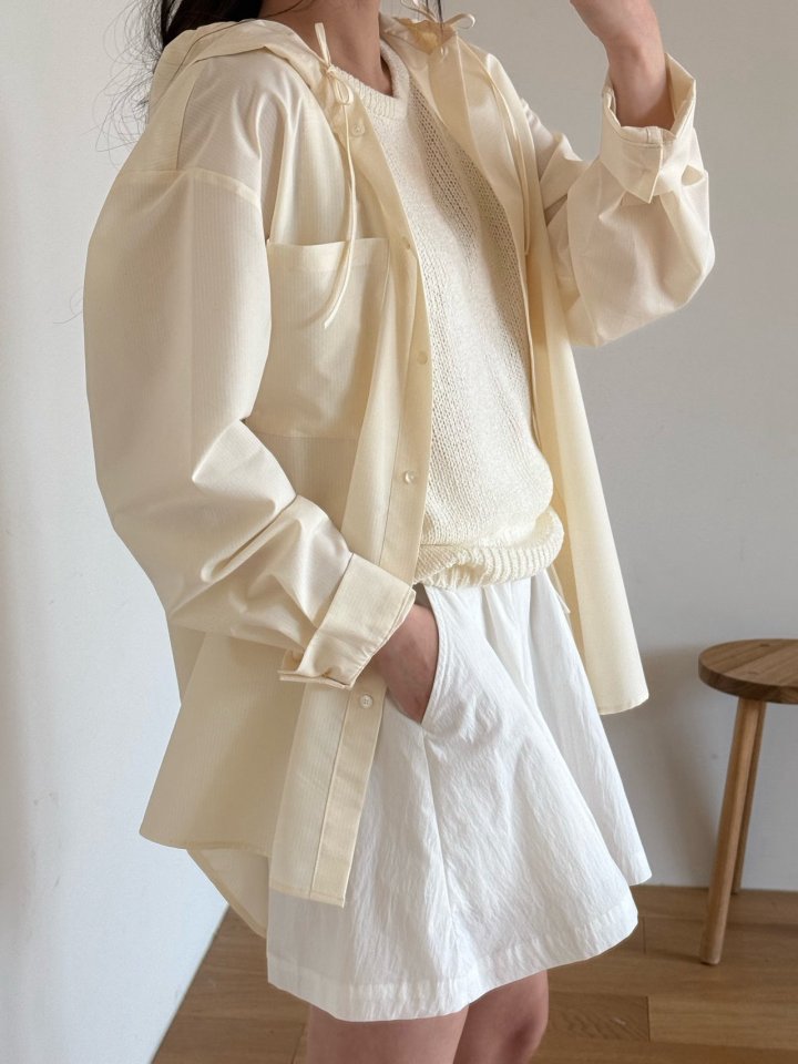 Amygrace - Korean Women Fashion - #momslook - Tint Hood Shirt - 6