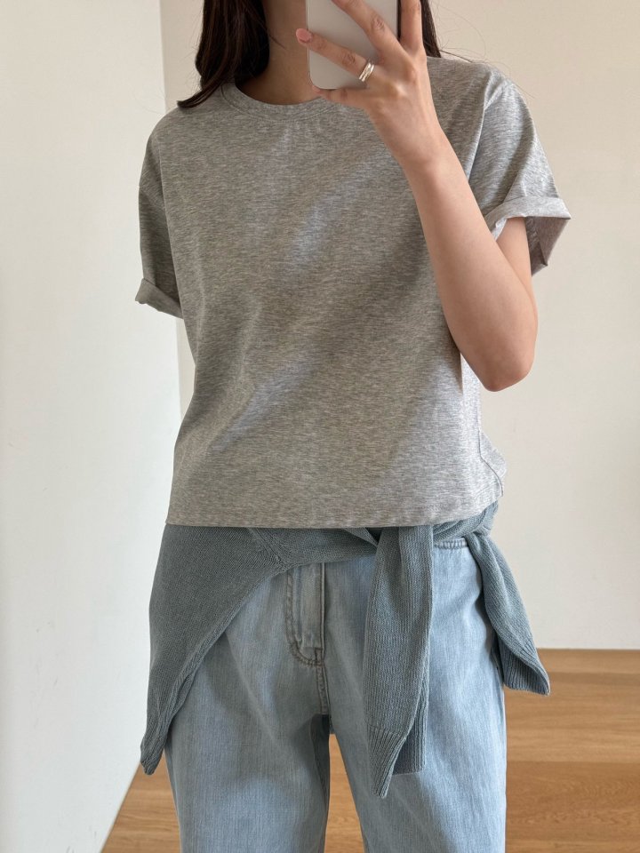 Amygrace - Korean Women Fashion - #momslook - Crop Short Sleeved Tee - 7