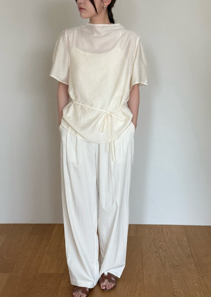 Amygrace - Korean Women Fashion - #womensfashion - Half High Neck Blouse - 11