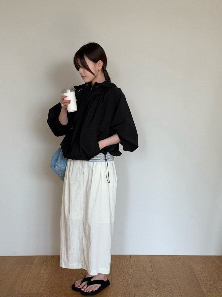 Amygrace - Korean Women Fashion - #womensfashion - Shirring Hood Blouson - 10