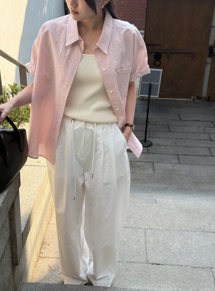 Amygrace - Korean Women Fashion - #womensfashion - Noel Short Sleeved Shirt - 5