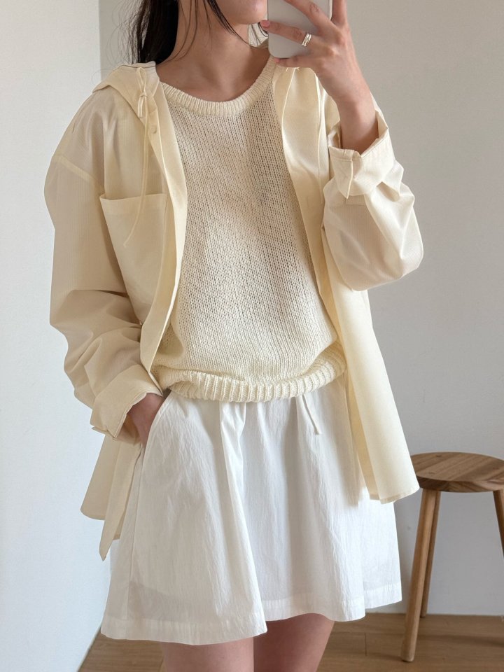 Amygrace - Korean Women Fashion - #womensfashion - Tint Hood Shirt - 3