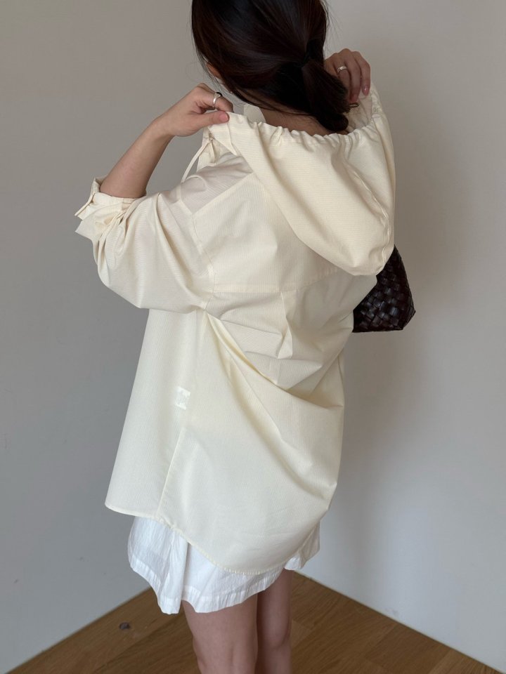 Amygrace - Korean Women Fashion - #womensfashion - Tint Hood Shirt - 5