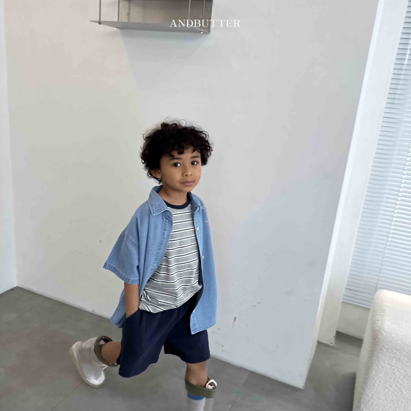Andbutter - Korean Children Fashion - #childofig - Pocket Denim Shirt - 3