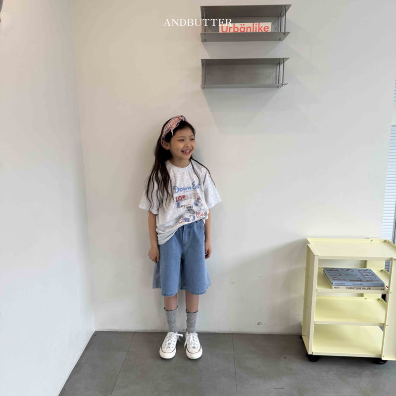 Andbutter - Korean Children Fashion - #childofig - Bermuda Mix Denim Pants - 4