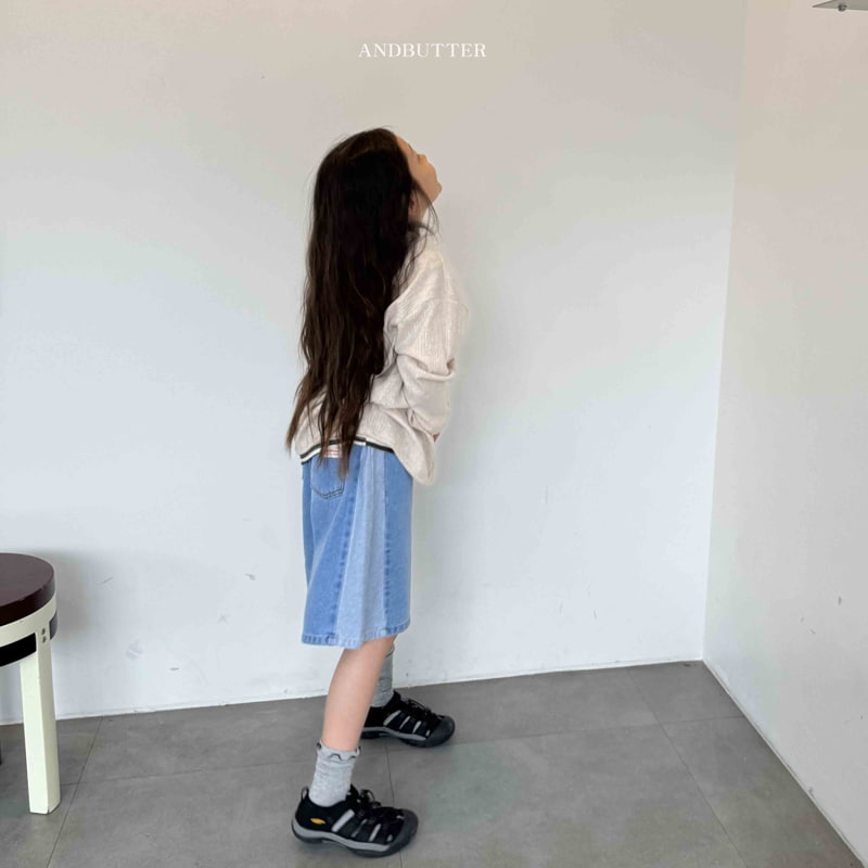 Andbutter - Korean Children Fashion - #designkidswear - Bermuda Mix Denim Pants - 5