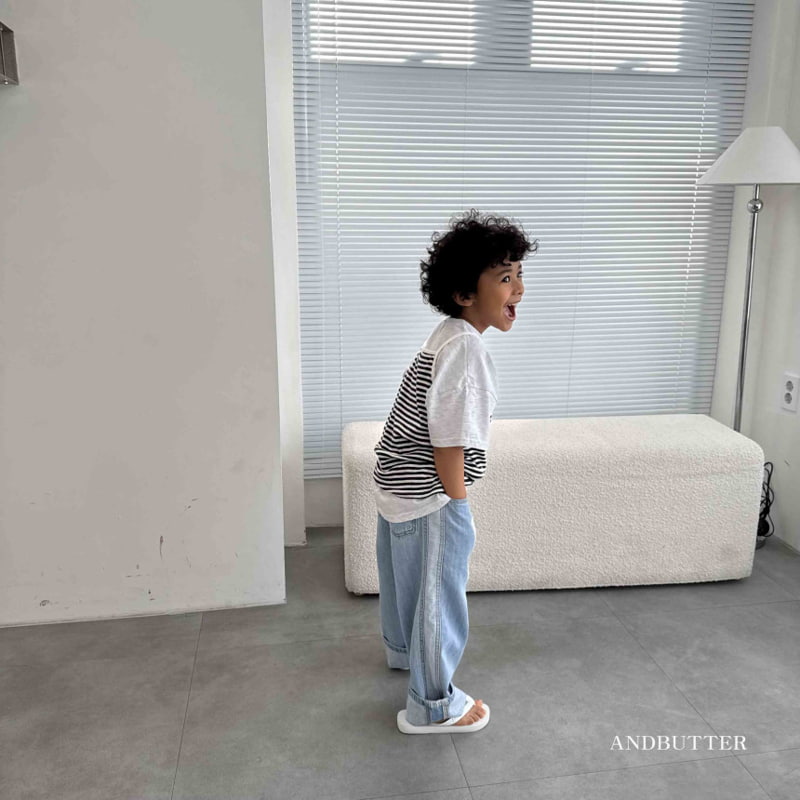 Andbutter - Korean Children Fashion - #discoveringself - Linen Mix Denim Pants - 10