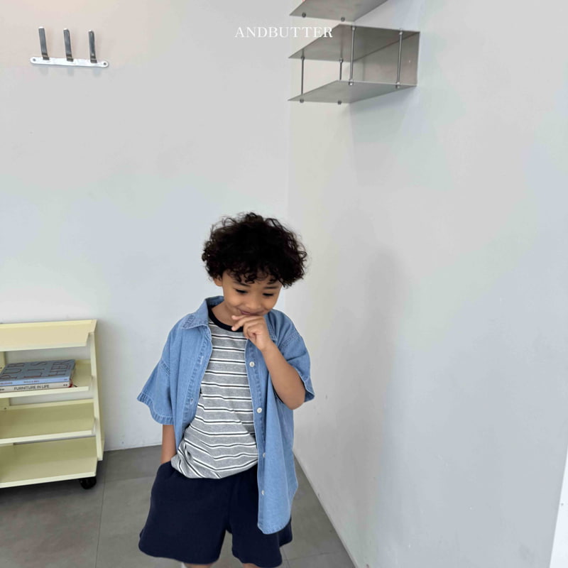 Andbutter - Korean Children Fashion - #discoveringself - Pocket Denim Shirt - 6