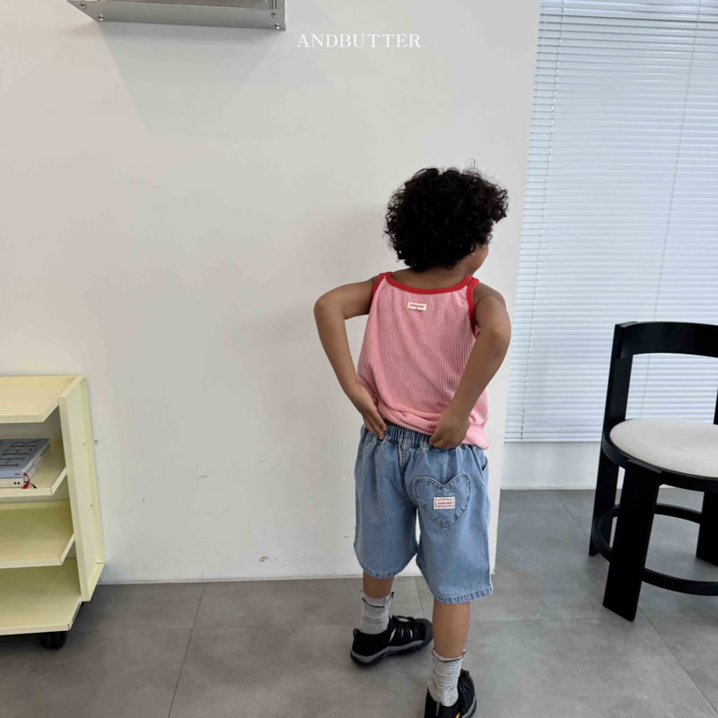 Andbutter - Korean Children Fashion - #designkidswear - Heart Pocket Denim Pants - 4