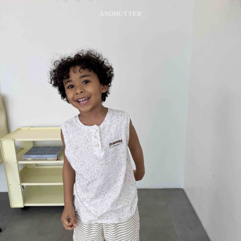 Andbutter - Korean Children Fashion - #kidsshorts - Button Sleeveless
