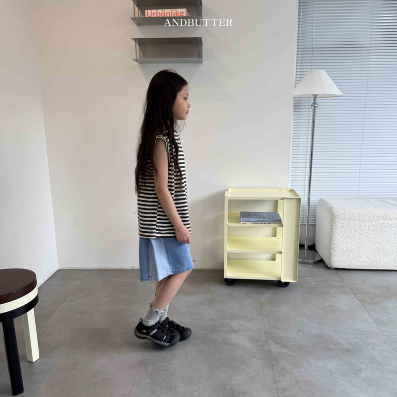 Andbutter - Korean Children Fashion - #kidzfashiontrend - Bermuda Mix Denim Pants - 10