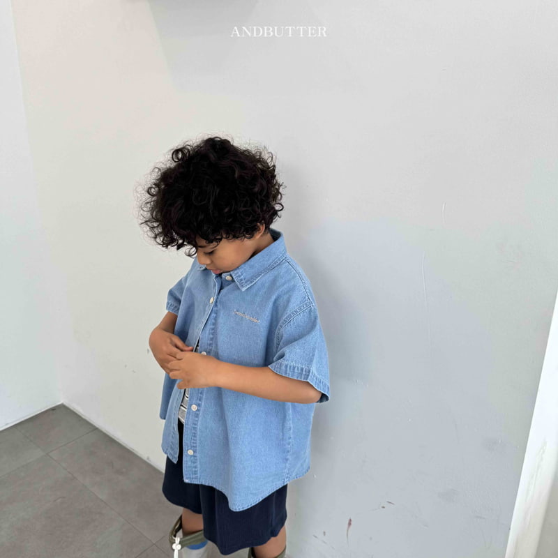 Andbutter - Korean Children Fashion - #kidzfashiontrend - Pocket Denim Shirt - 10