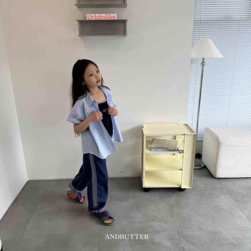 Andbutter - Korean Children Fashion - #littlefashionista - Linen Mix Denim Pants - 2