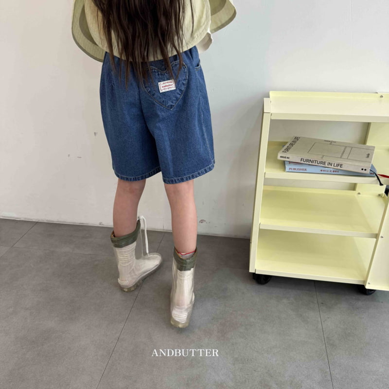 Andbutter - Korean Children Fashion - #littlefashionista - Heart Pocket Denim Pants - 10