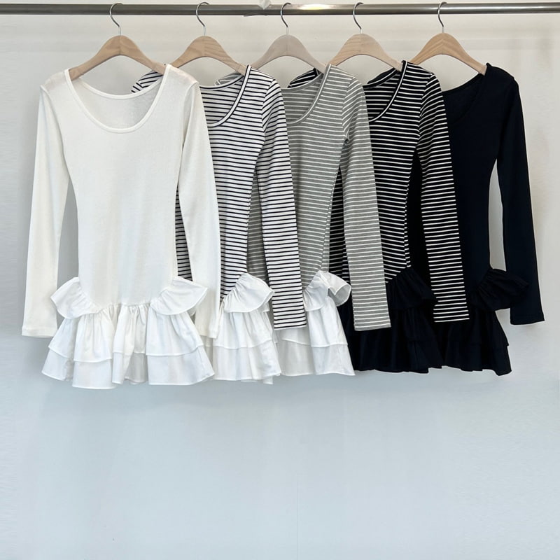 Another Avenue - Korean Women Fashion - #momslook - Two Way Frill One-piece
