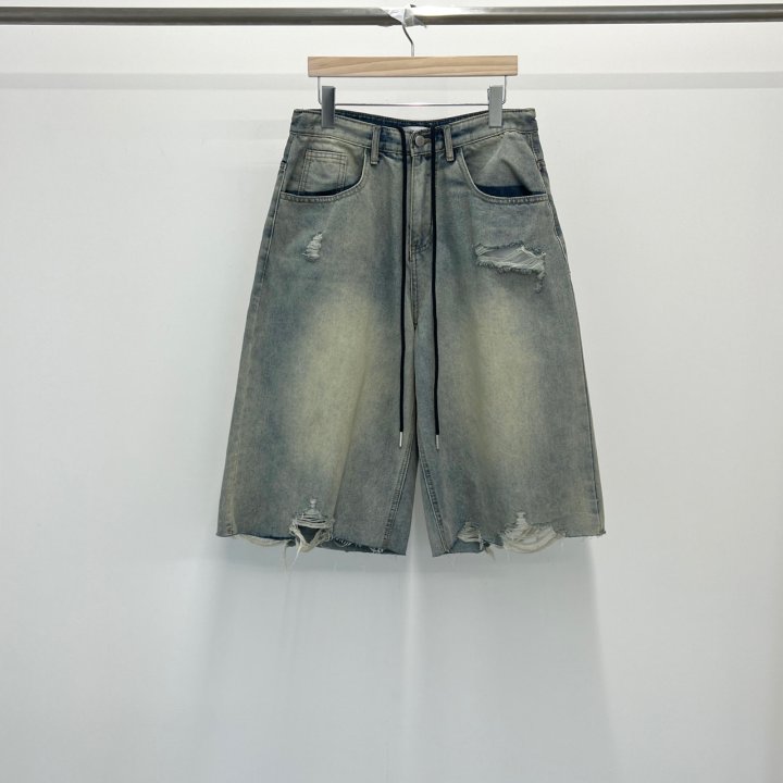 Another Avenue - Korean Women Fashion - #momslook - Overfit Vintage Half Denim Pants - 3