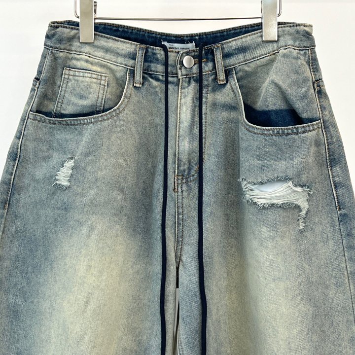 Another Avenue - Korean Women Fashion - #momslook - Overfit Vintage Half Denim Pants - 5