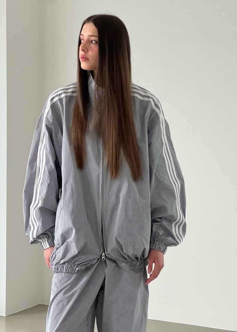 Another Avenue - Korean Women Fashion - #momslook - Three Lines Check Jumper - 11