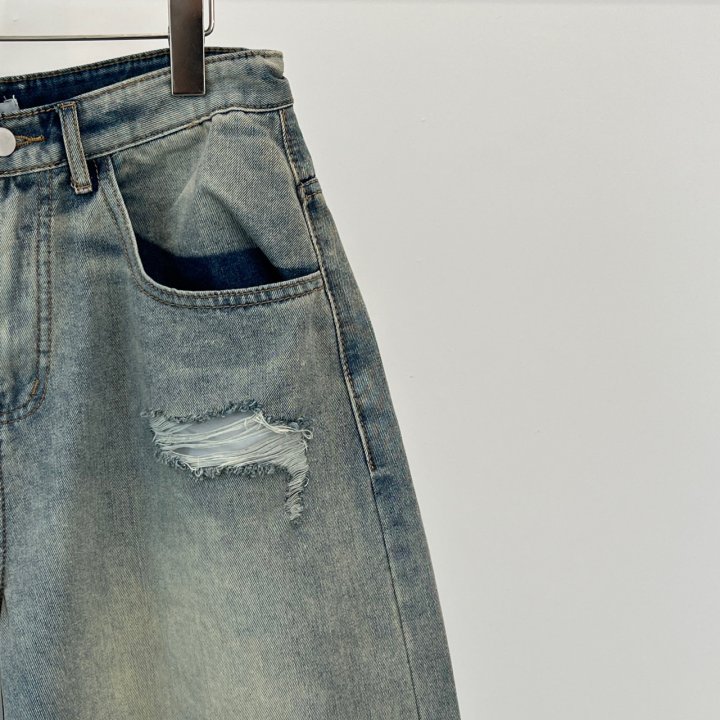 Another Avenue - Korean Women Fashion - #womensfashion - Overfit Vintage Half Denim Pants - 6
