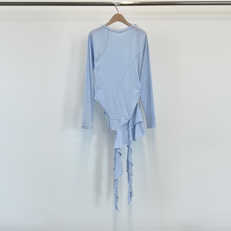 Another Avenue - Korean Women Fashion - #womensfashion - Diagonal Frill Tee - 7