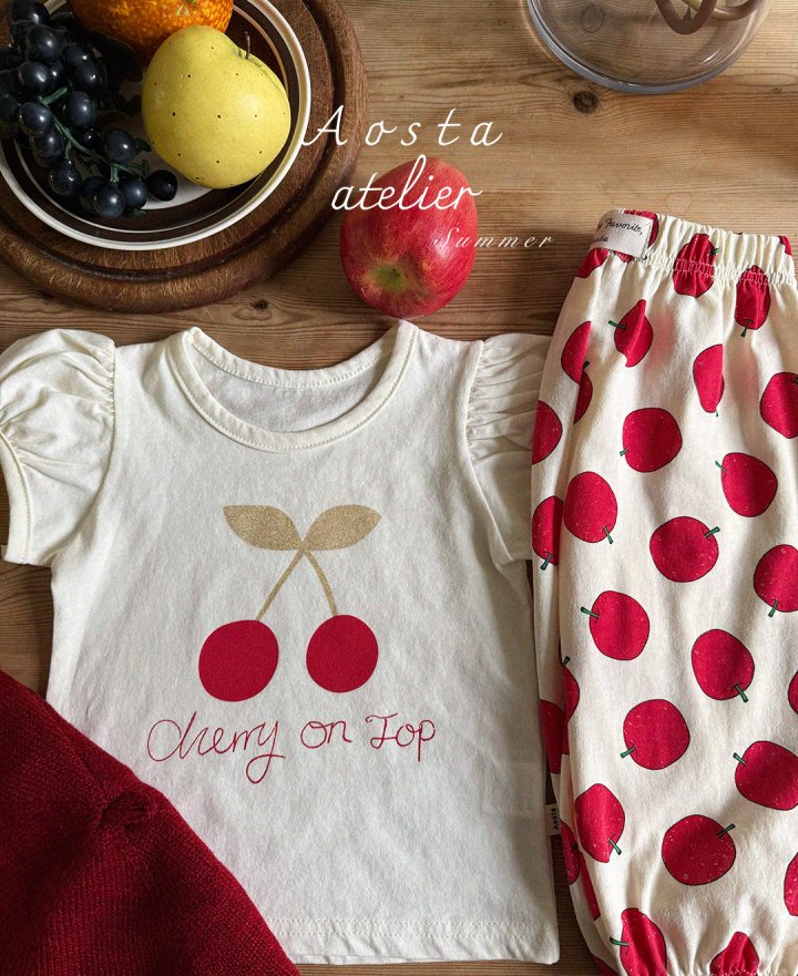 Aosta - Korean Baby Fashion - #babyboutique - Cherry Puff Tee - 10