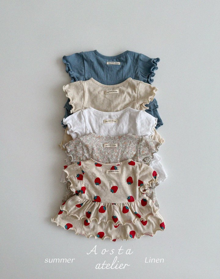 Aosta - Korean Baby Fashion - #babyboutique - Linen Frill Blouse