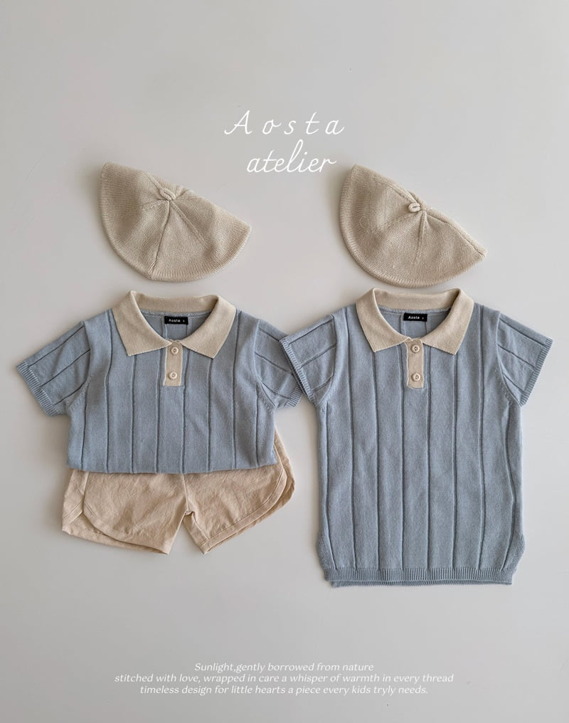 Aosta - Korean Baby Fashion - #babyboutique - Knit Collar One-piece - 5