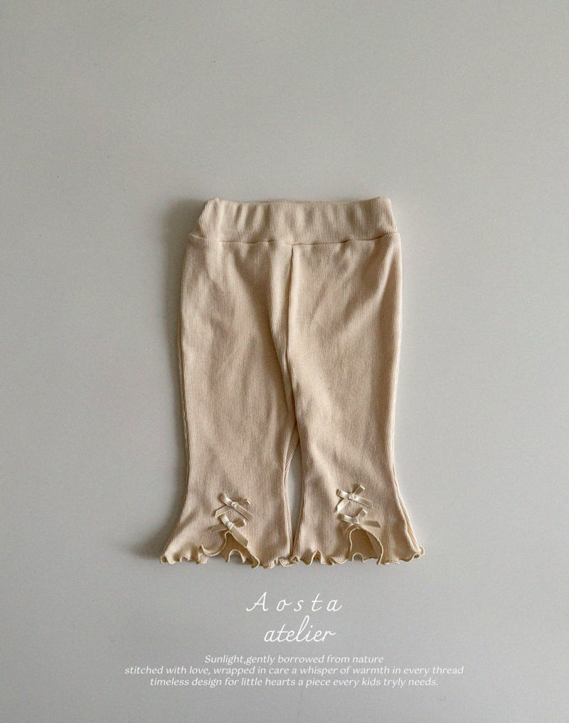 Aosta - Korean Baby Fashion - #babyboutique - Rib Ribbon Pants - 7