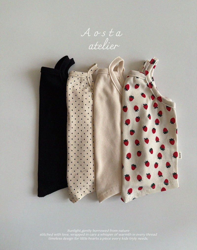 Aosta - Korean Baby Fashion - #babyboutique - Rib V String Sleeveless - 2