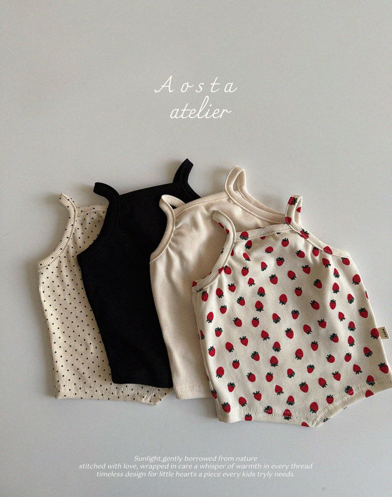 Aosta - Korean Baby Fashion - #babyboutique - Rib V String Sleeveless - 3