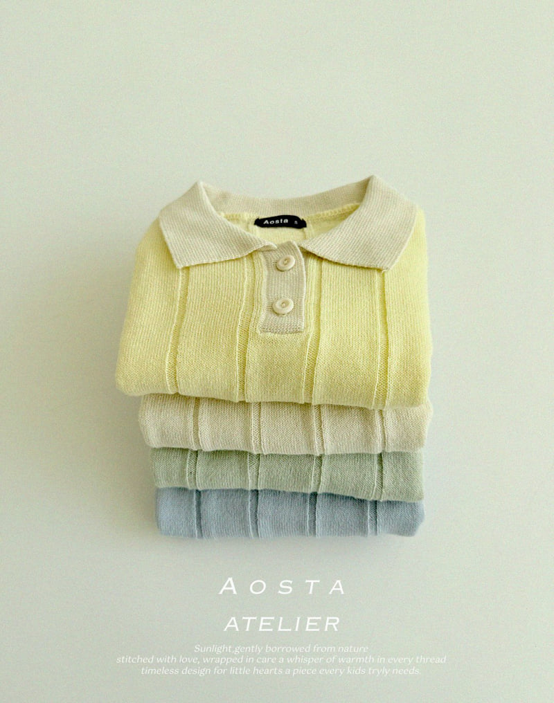 Aosta - Korean Baby Fashion - #babyboutiqueclothing - Knit Collar Tee - 7