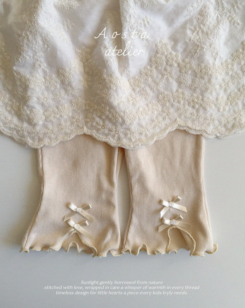 Aosta - Korean Baby Fashion - #babyboutiqueclothing - Rib Ribbon Pants - 8