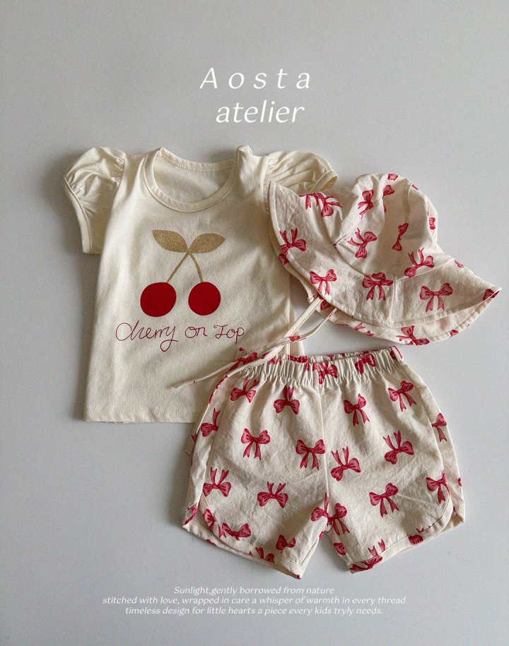 Aosta - Korean Baby Fashion - #babyclothing - Cherry Puff Tee - 12