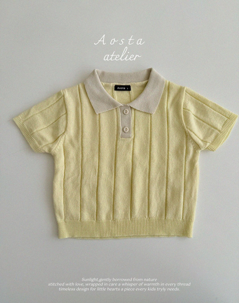 Aosta - Korean Baby Fashion - #babyclothing - Knit Collar Tee - 8