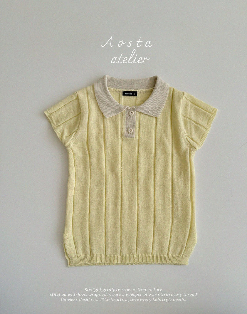 Aosta - Korean Baby Fashion - #babyfashion - Knit Collar One-piece - 8