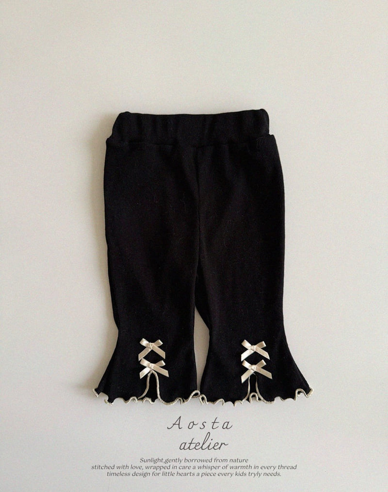 Aosta - Korean Baby Fashion - #babyfashion - Rib Ribbon Pants - 10