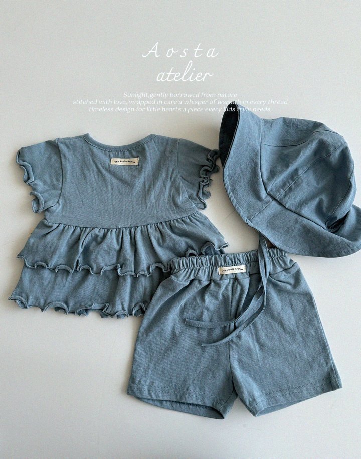 Aosta - Korean Baby Fashion - #babyfever - Linen Frill Blouse - 5