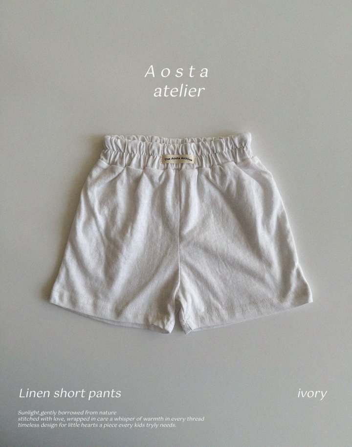 Aosta - Korean Baby Fashion - #babyfever - Linen Short Pants - 2