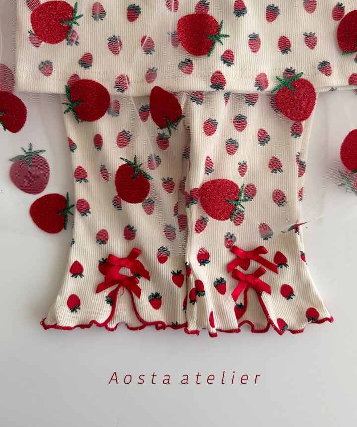Aosta - Korean Baby Fashion - #babyfever - Lace Strawberry Dress - 11