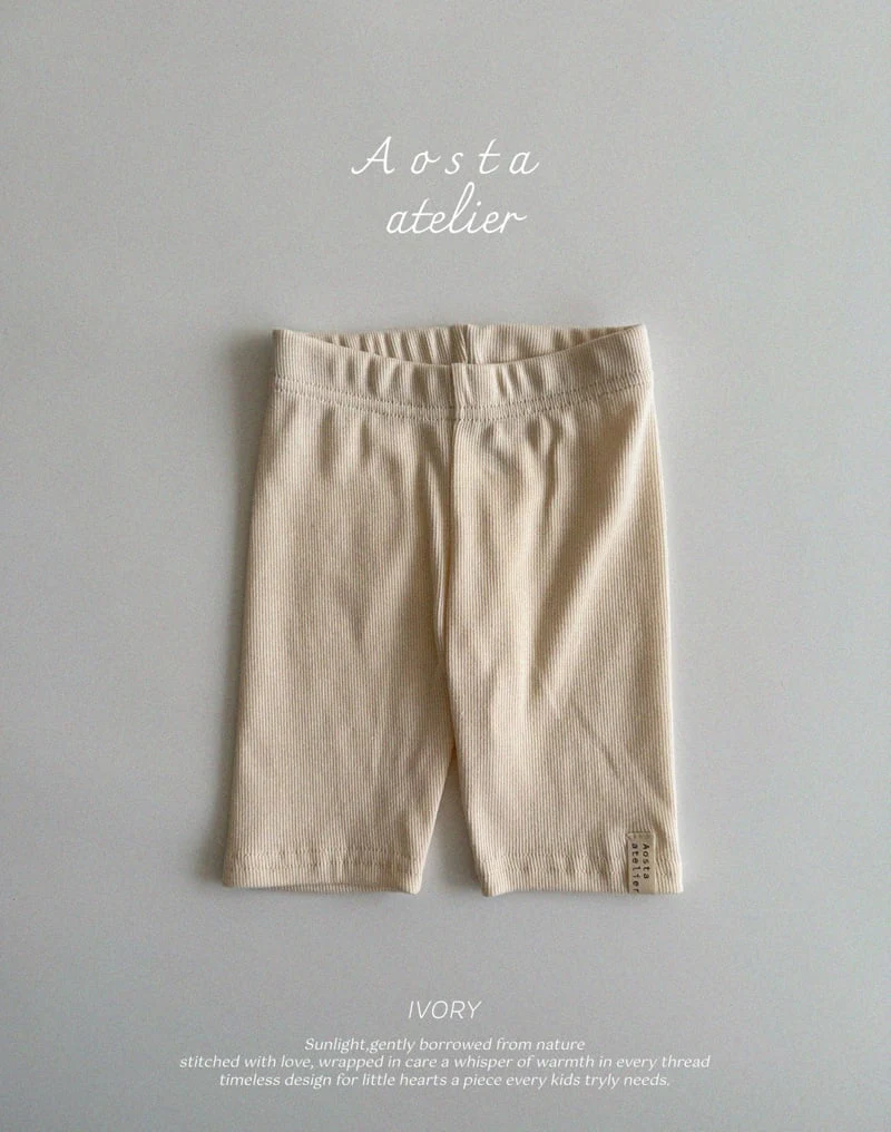 Aosta - Korean Baby Fashion - #babyfever - Rib Biker Pants - 10
