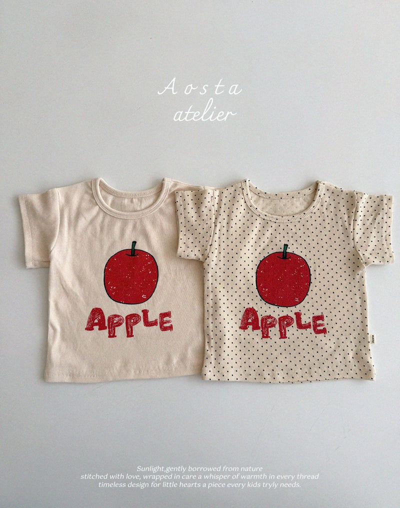 Aosta - Korean Baby Fashion - #babygirlfashion - Rib Apple Tee