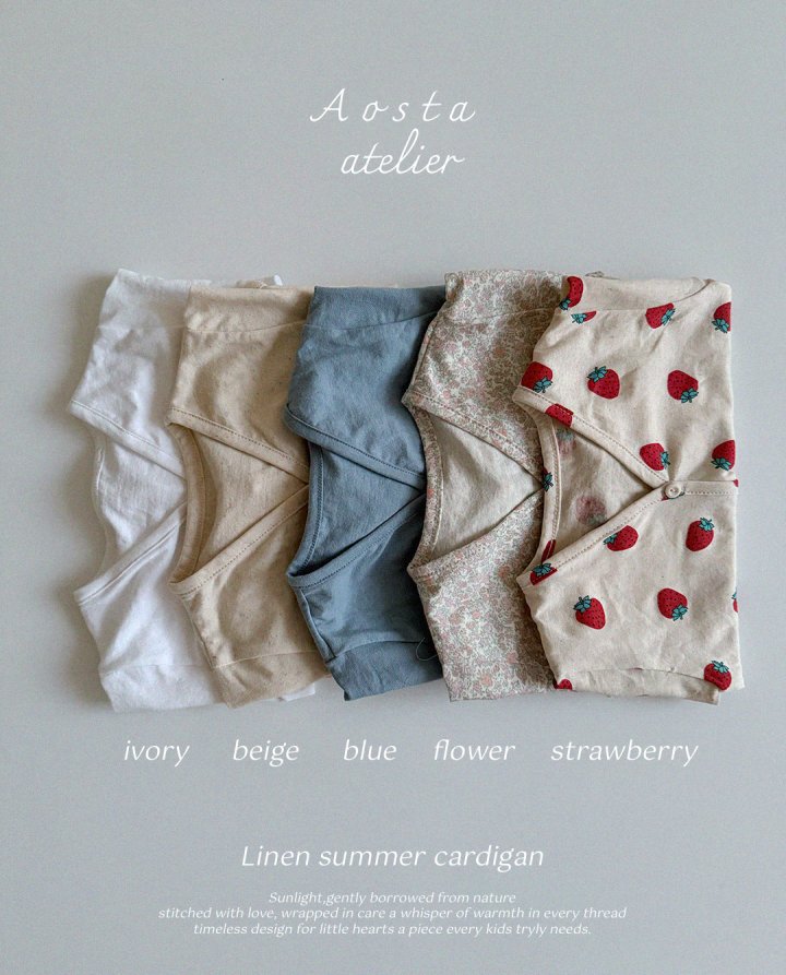 Aosta - Korean Baby Fashion - #babylifestyle - Linen Cardigan